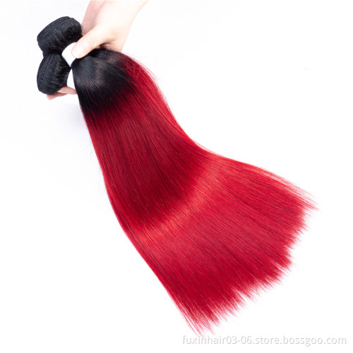 Hot Sale China Suppliers Raw Indian Hair 1B Red Straight Salon Hair Extension